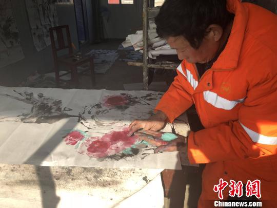 环卫人员劳动绘画,西安画山水画