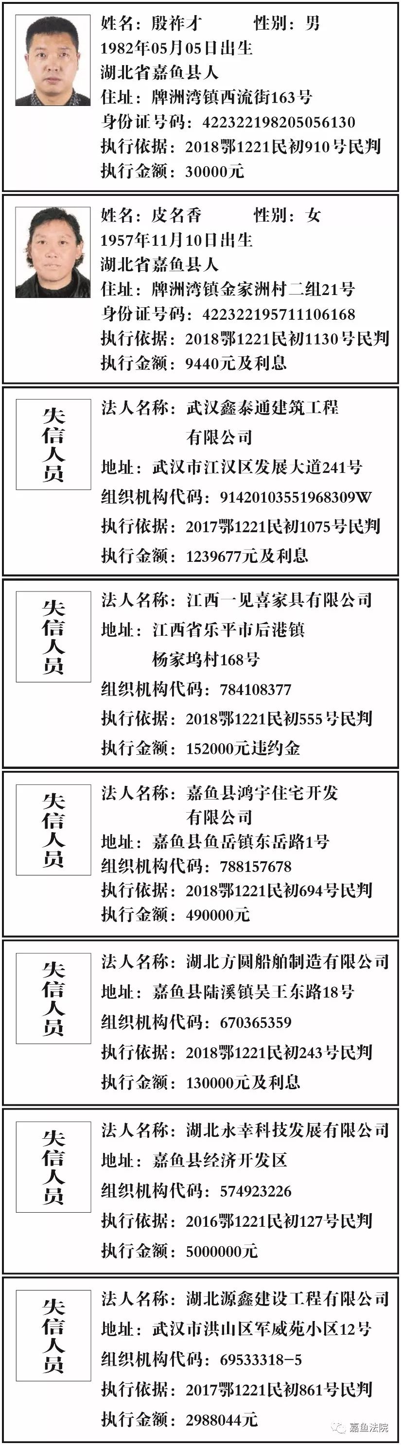 欠钱名单2020湖北咸宁,最高欠款260万元