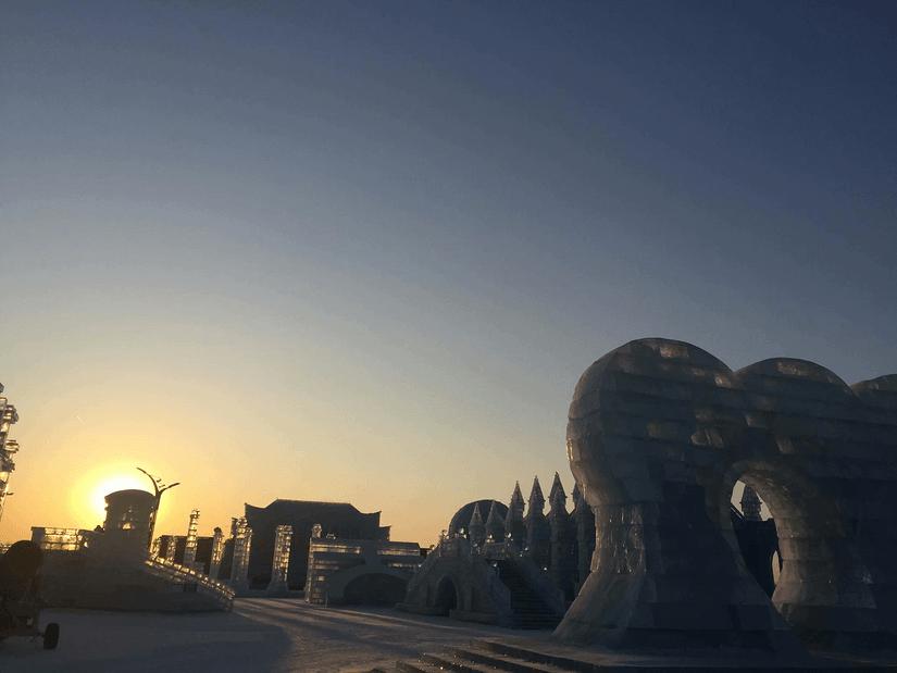 零下1°c的哈尔滨,零下18度冰城