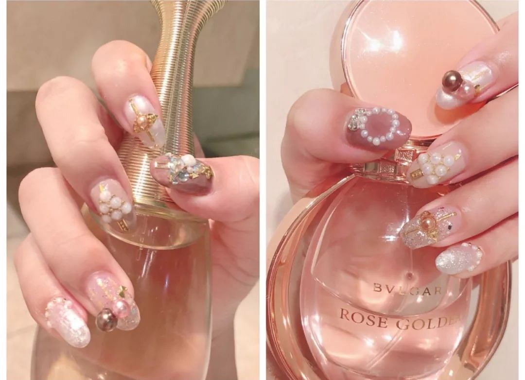 适合夏天的美甲显手白,超显手白的美甲带钻