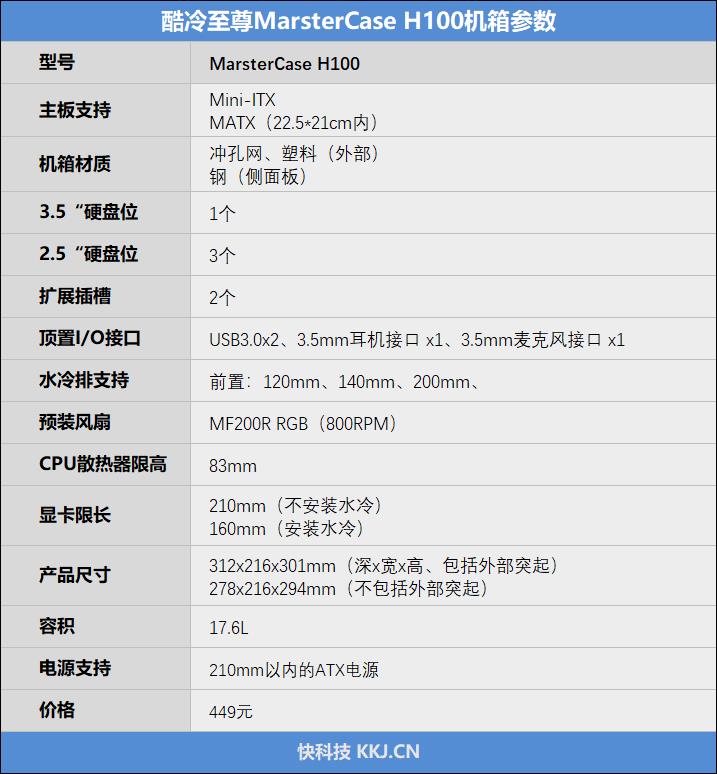 酷冷h100机箱,散热好的itx小主机