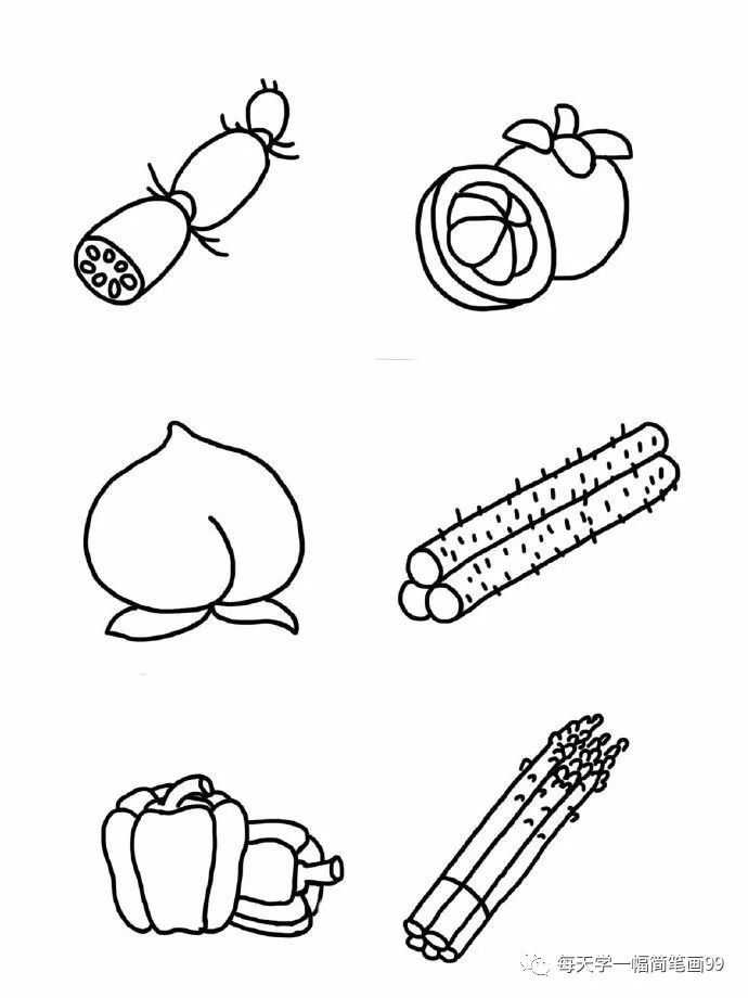 简笔画菜园子各种蔬菜水果图片,儿童简笔画蔬菜和水果