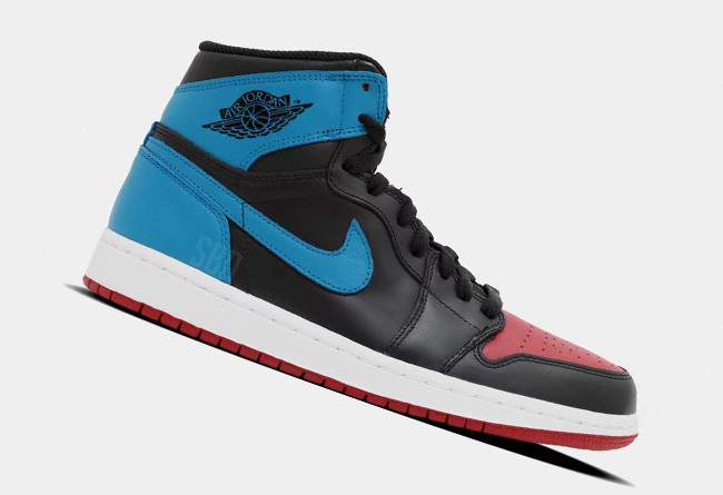 aj1反转警灯女款,aj1漆皮红蓝警灯穿搭