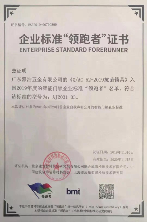 雅洁智能锁新款上市,雅洁智能锁一体成型