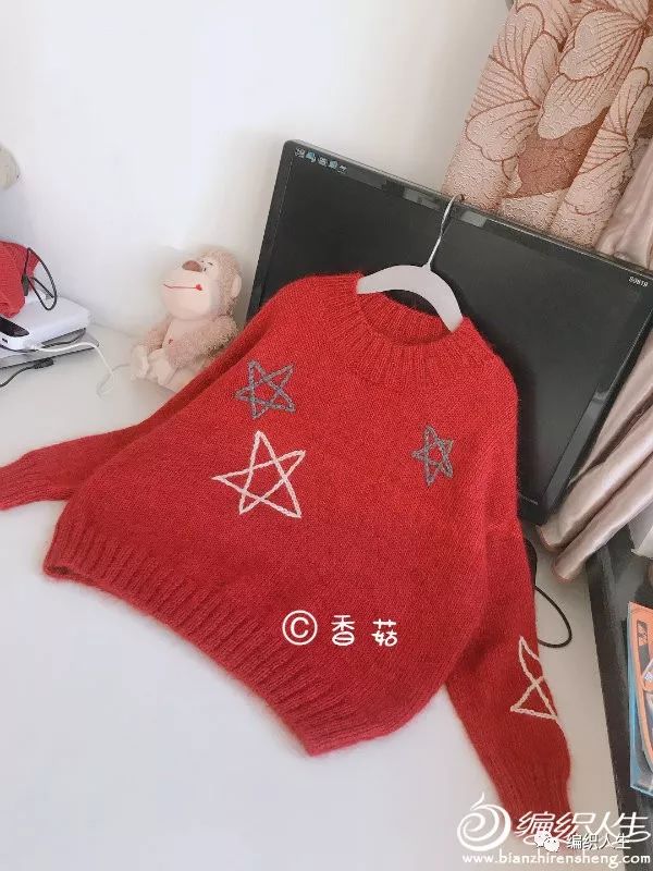 山羊绒女宝毛衣的编织教程,女宝彩虹色套头毛衣编织全过程