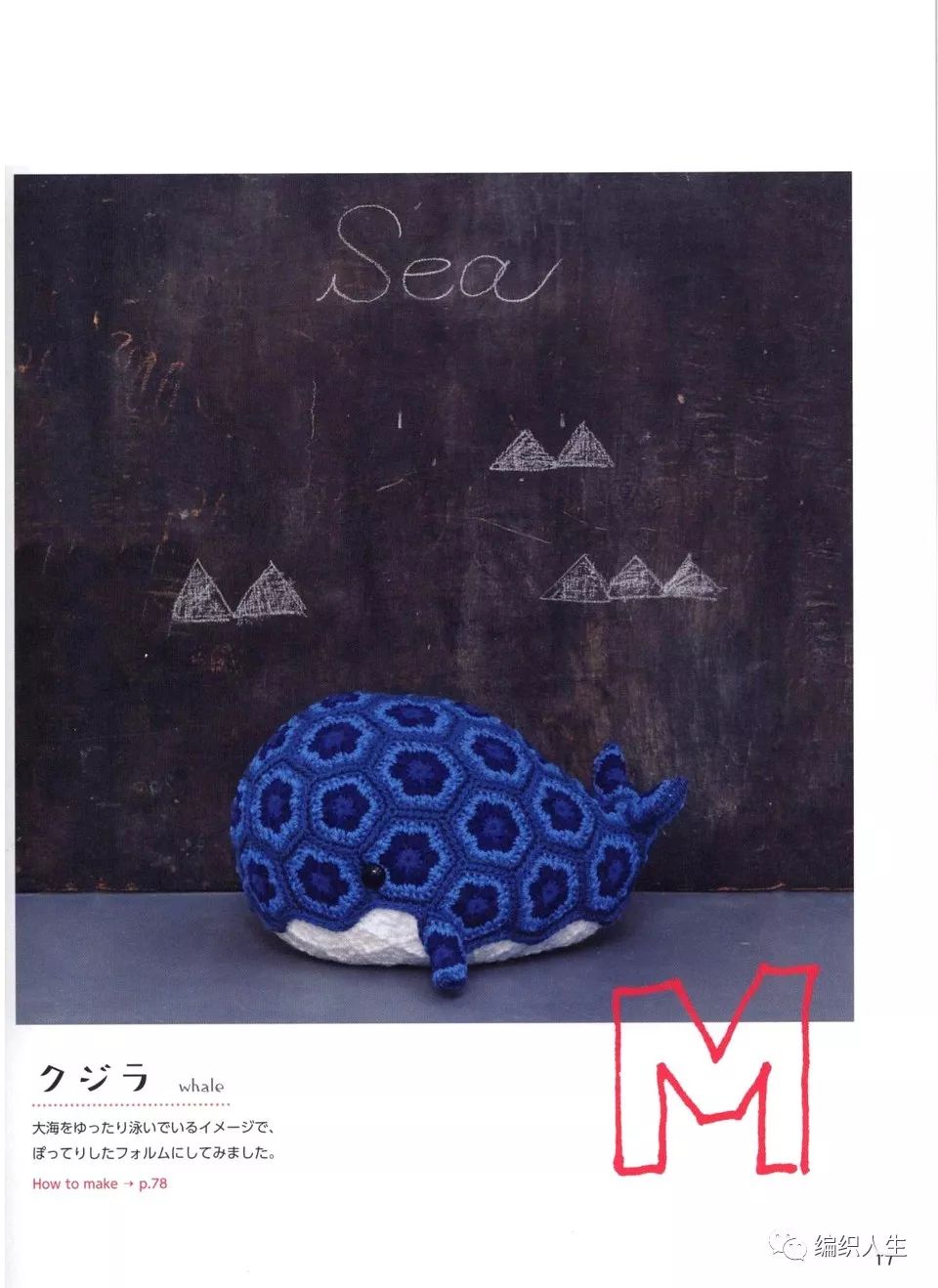 新手也能学会!毛线编织钩针非洲菊拼花鲸鱼(附图解)
