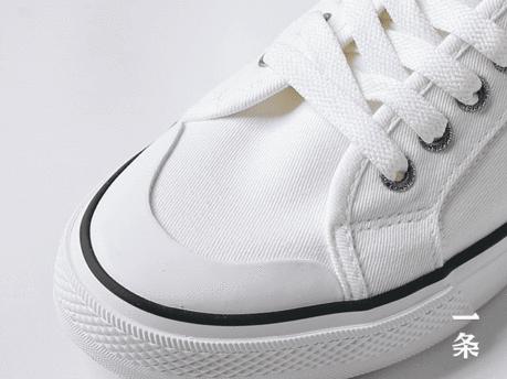 英国的小白鞋,帆布不系鞋带小白鞋