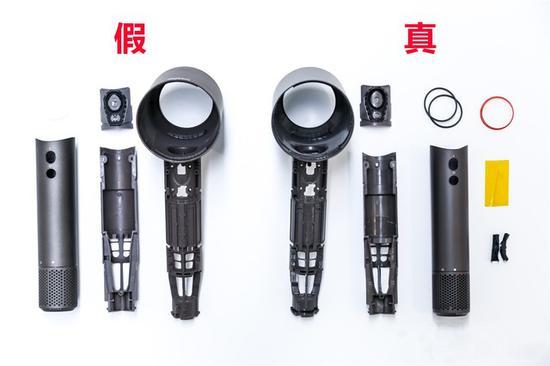 真假戴森卷发吹风机,假货戴森吹风机有没有logo违法吗