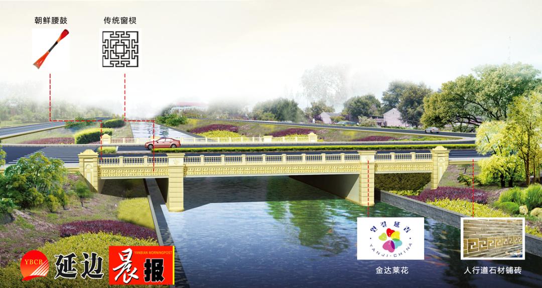 延吉迎宾桥效果图,延吉市延新桥夜景图片