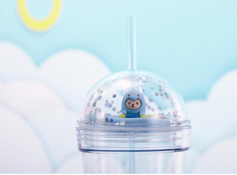 泰福高泰迪吸管杯,泰迪珍藏水杯