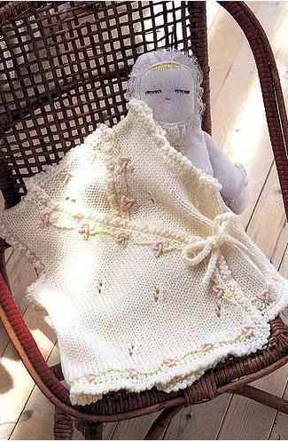 最新款小孩背心的织法,女宝宝带帽毛背心的织法