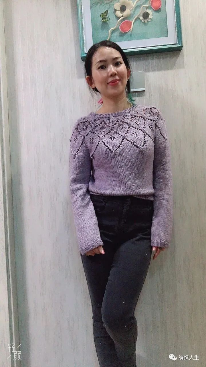 枫叶半袖套头毛衣编织教程全集,樱落棒针编织镂空宽松套头衫