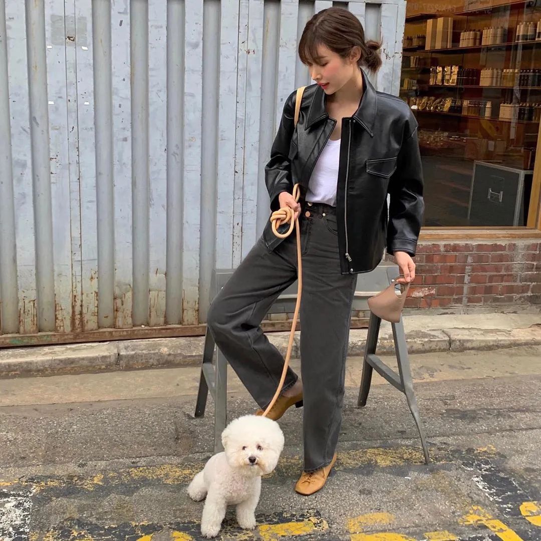 潮韩穿搭女,韩国明星秋装穿搭