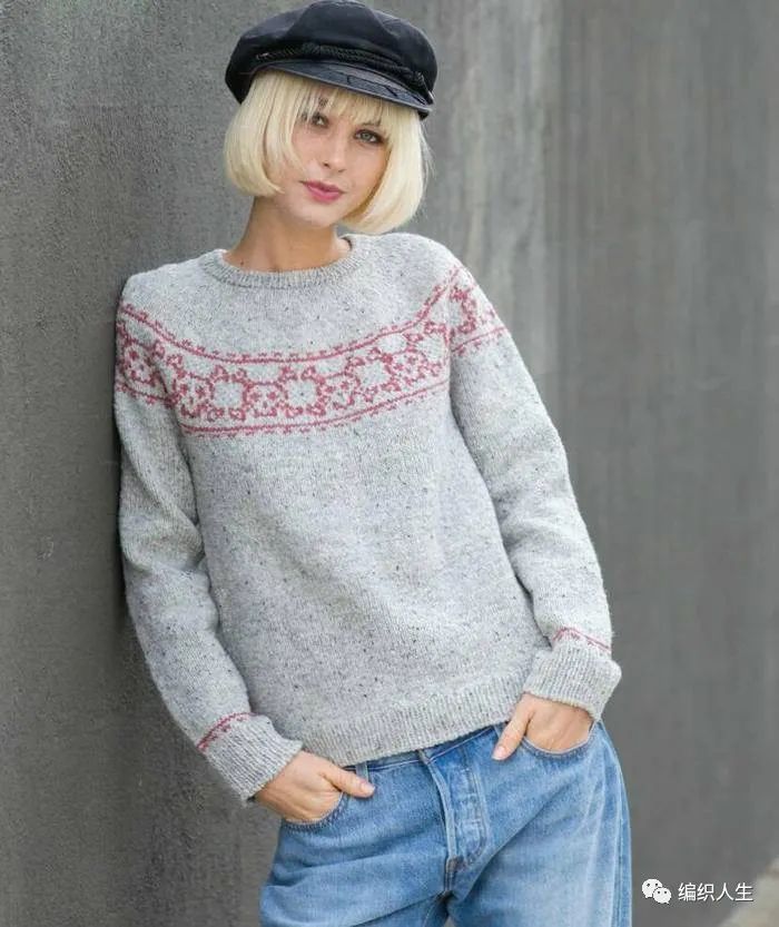 儿童毛衣图案配色和图解,从上往下织的配色毛衣图解