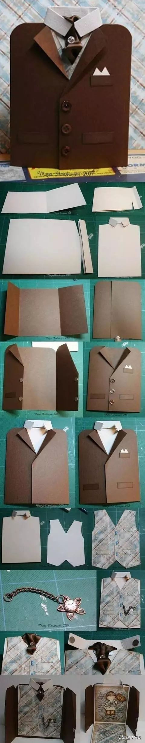 父亲节礼物手工教程使用白色的纸,8-12岁父亲节手工礼物卡纸