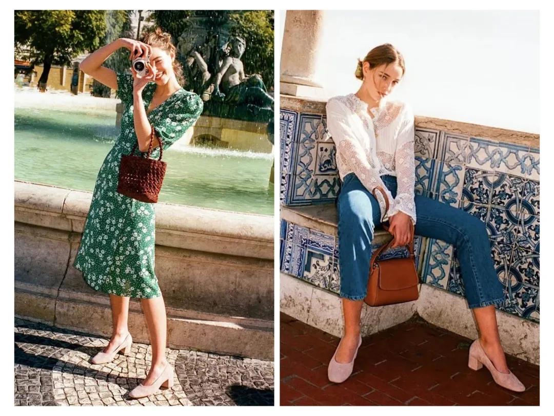 方头法式赫本风女单鞋粗跟,赫本风复古粗跟单鞋显脚瘦