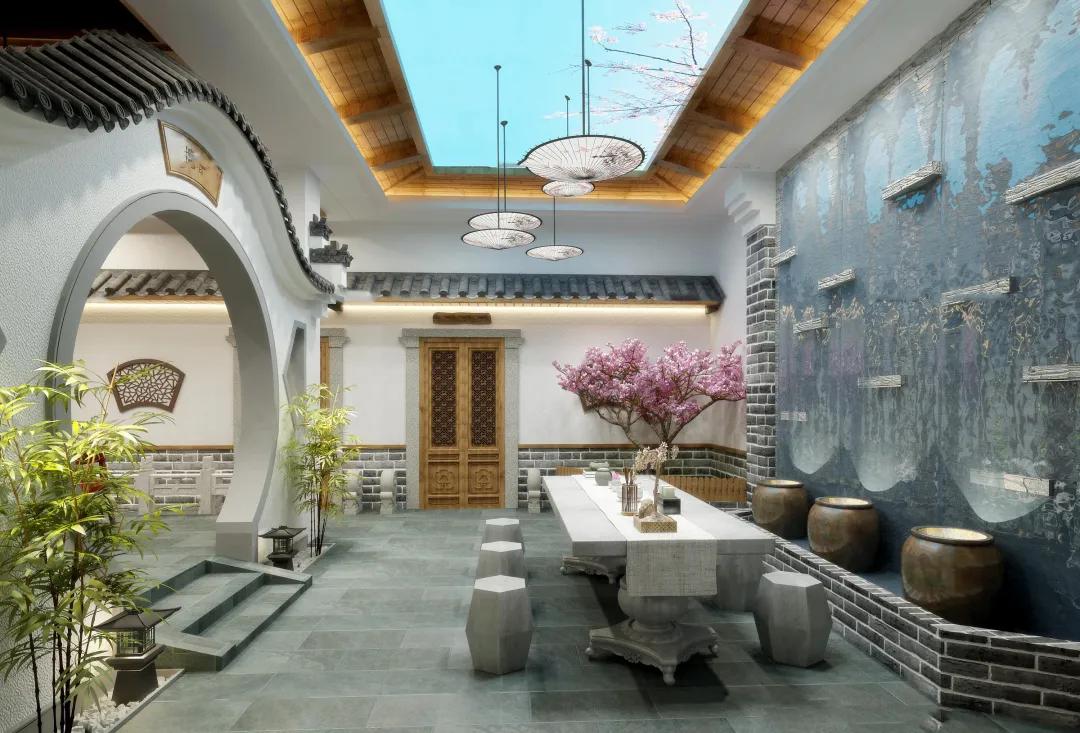 日式庭院景观设计3d图,日系庭院设计建模