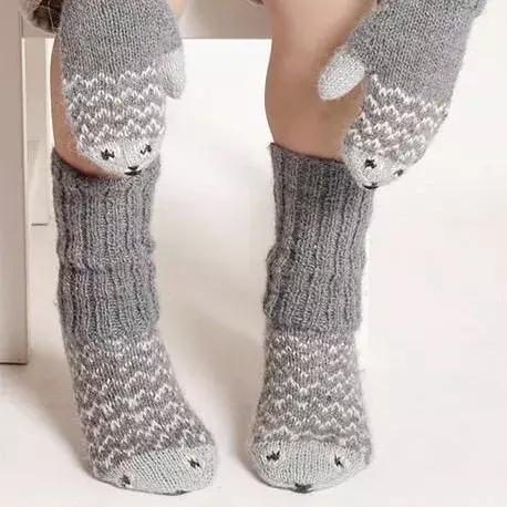 好看毛线袜棒针编织,简单厚实的毛线袜花样