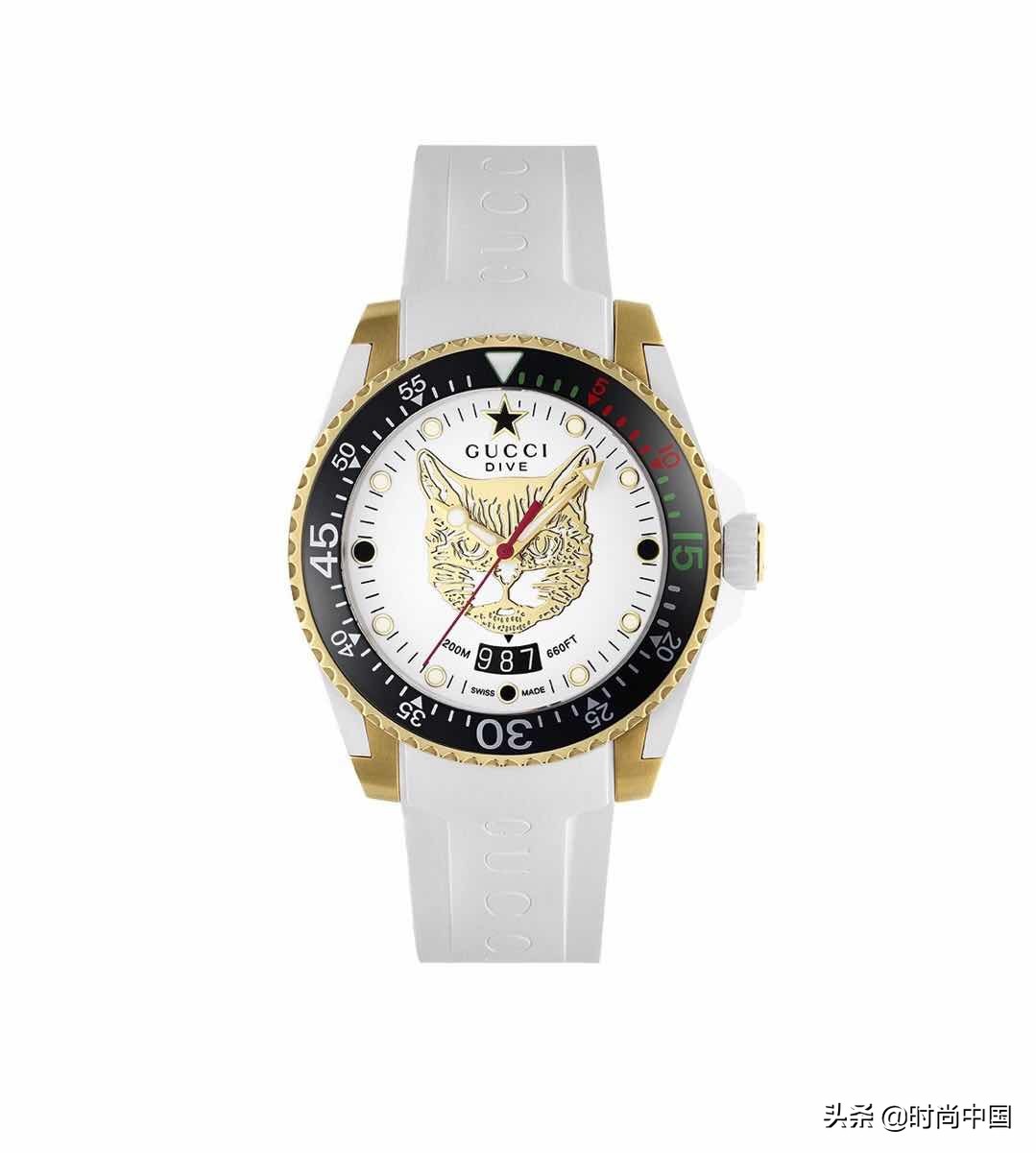 gucci经典黑色腕表,gucci高定腕表