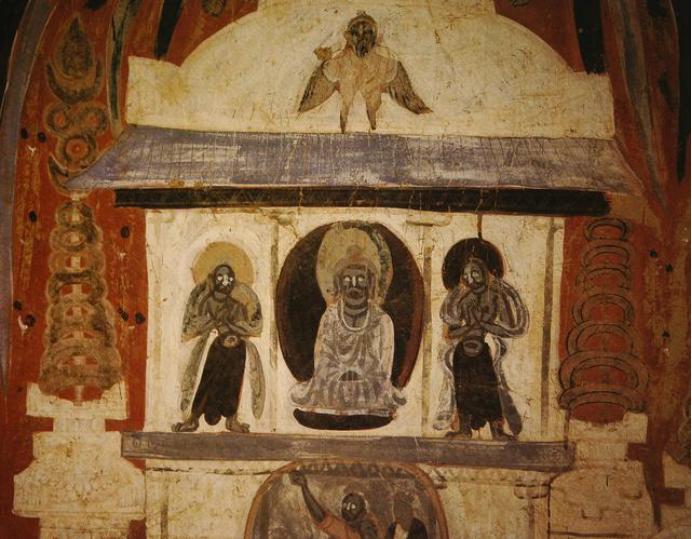 敦煌428窟介绍,敦煌329窟壁画飞天图