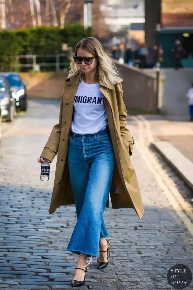 这个春天的美丽穿搭,韩系小姐姐中长款风衣搭配