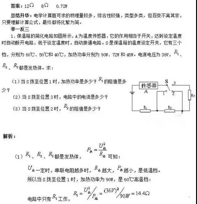 电功率计算的复习宝典，有方法、例题和解析，想考高分的看过来！