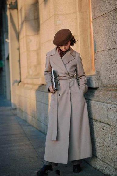 三木冬装搭配腰带,大衣穿搭显高指南
