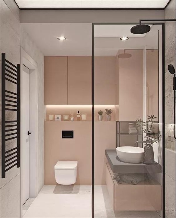 主卧暗卫改造成衣帽间及卫生间,暗卫改半开放式卫生间不装玻璃