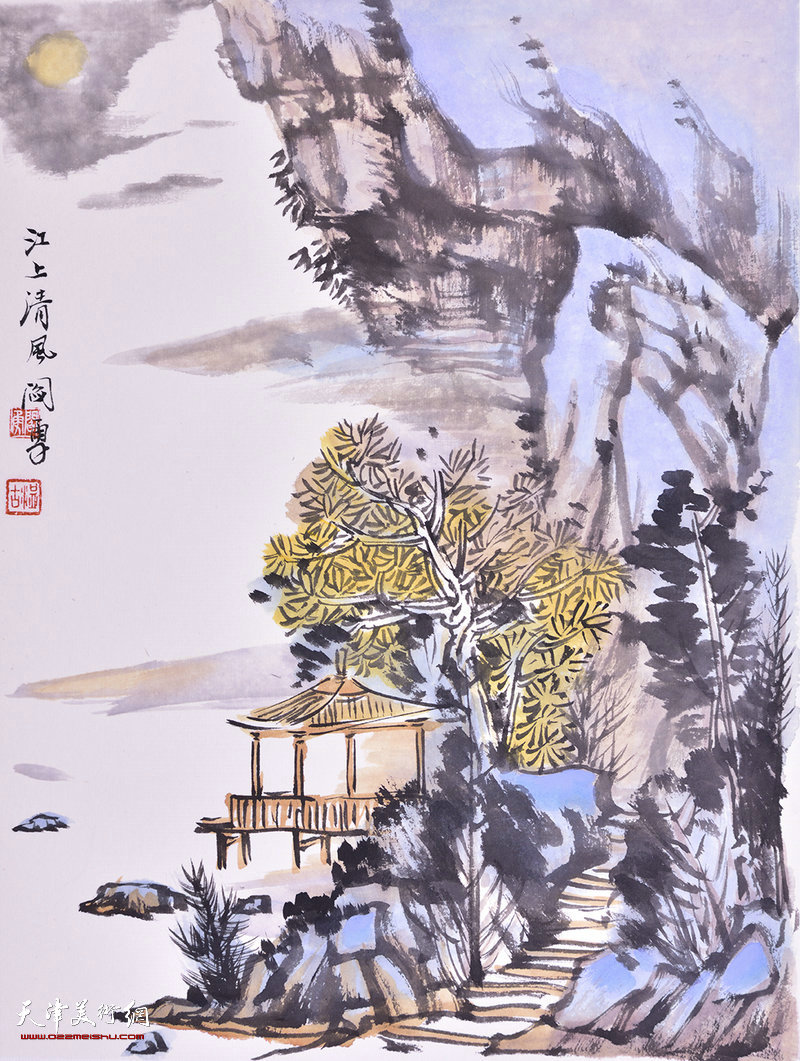 天津市青年山水画家闫勇,天津画家闫勇作品