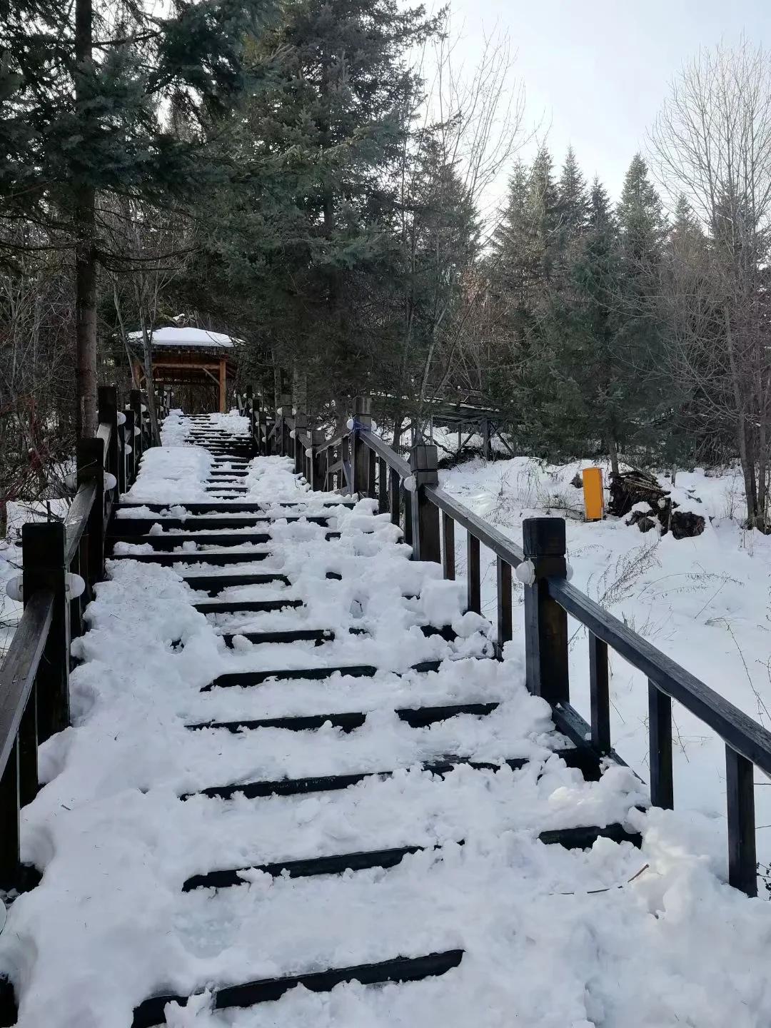 小小双峰冷凝紫气，壮美山河雪掩行踪