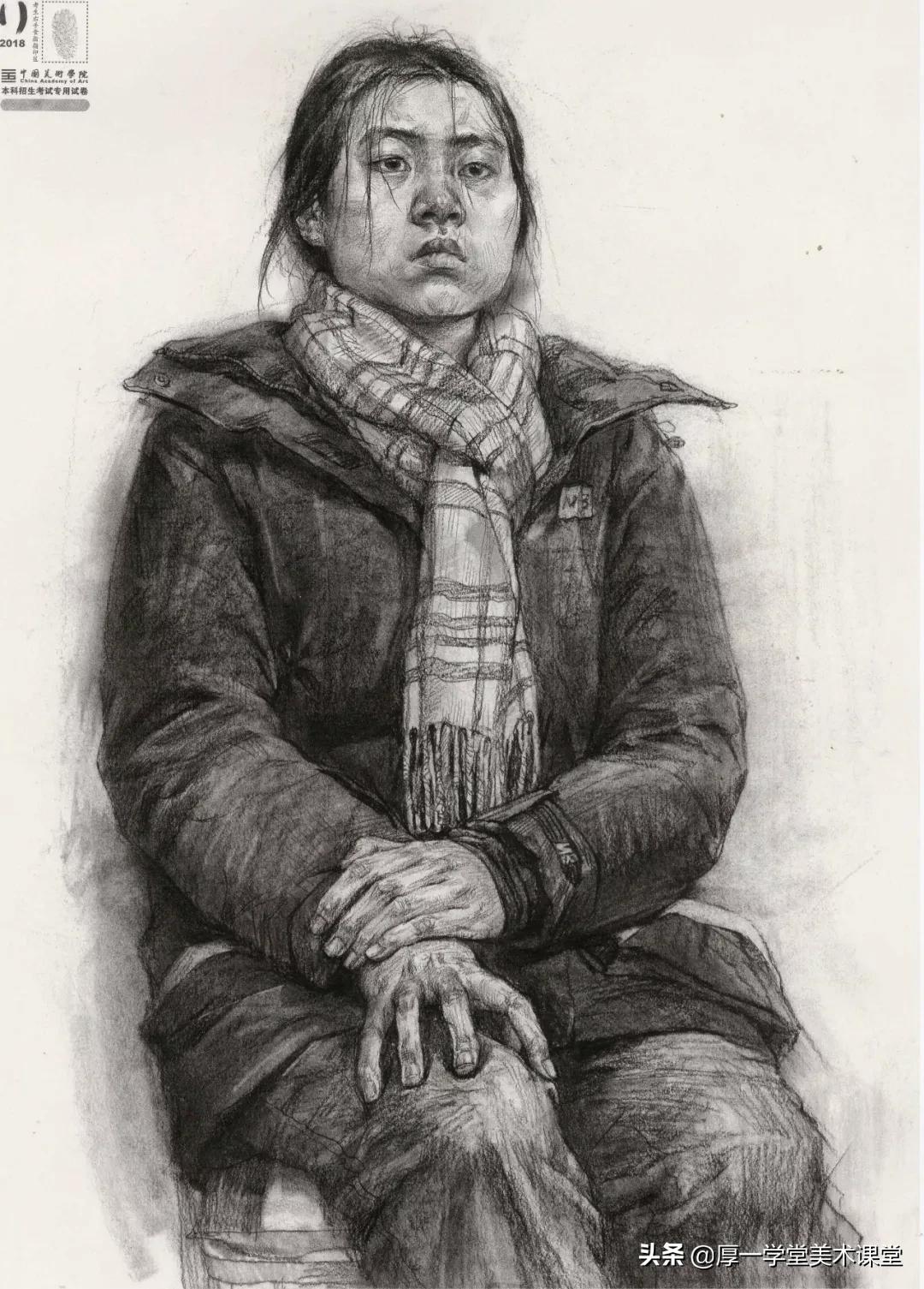 中国美院高分卷2020素描试卷,中国美院素描作品欣赏