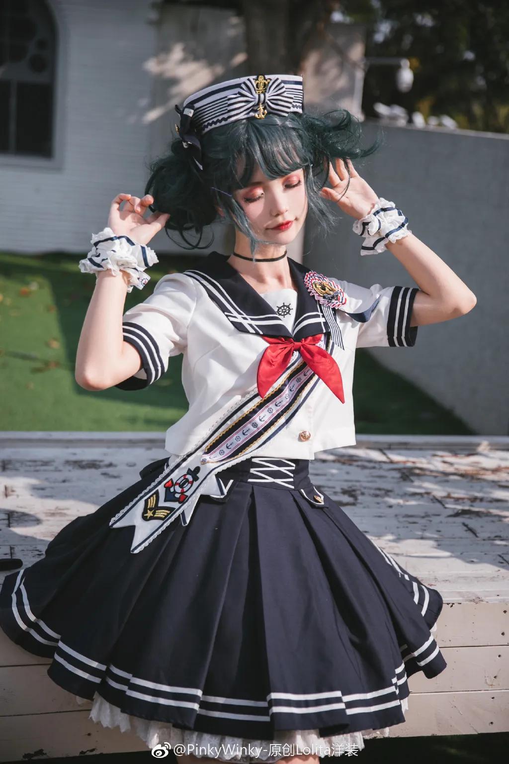 海军风lolita正版,lolita海军风穿搭