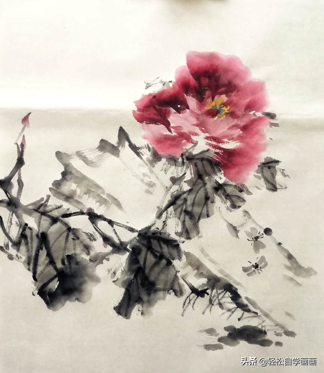 画牡丹如何加色能出层次,画牡丹调色运笔