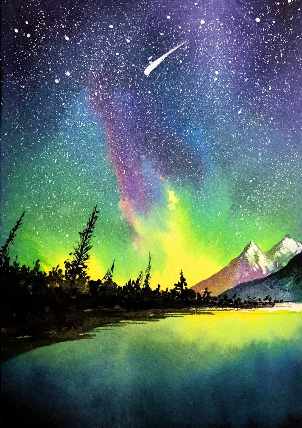 怎么样用水彩画绚烂星空?学会这几点,画起来很简单,网友:收藏