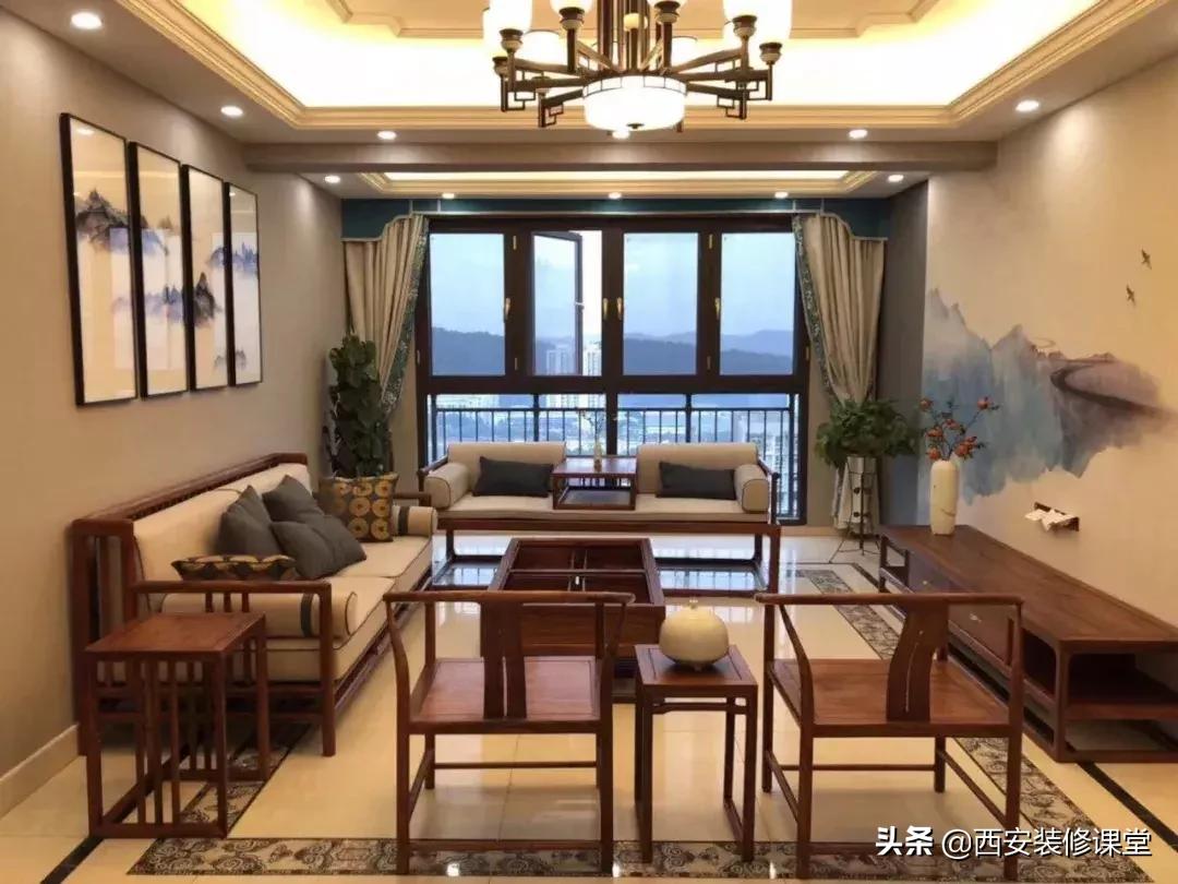 中式客厅30平米,中式客厅家具摆放效果图