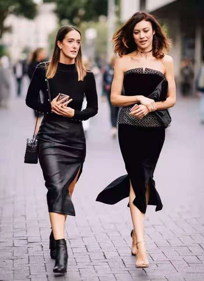 皮裙是一款彰显性感气质的裙子,茶歇裙小皮裙