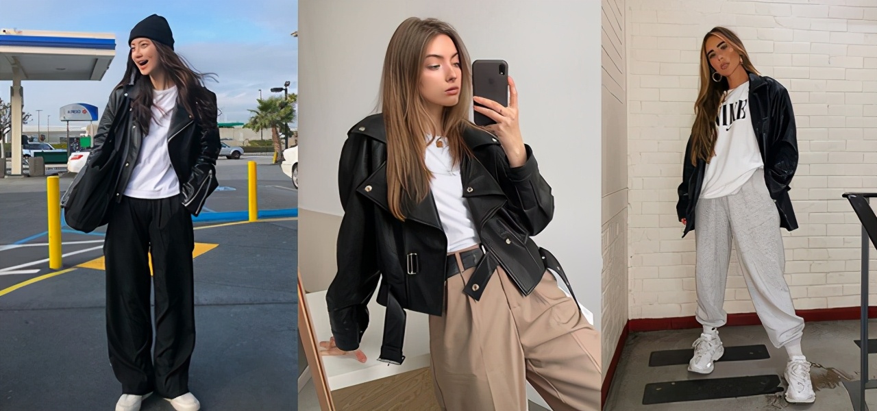 秋冬「黑色皮衣」瞬间帅到爆燃街头，6个终极穿搭公式