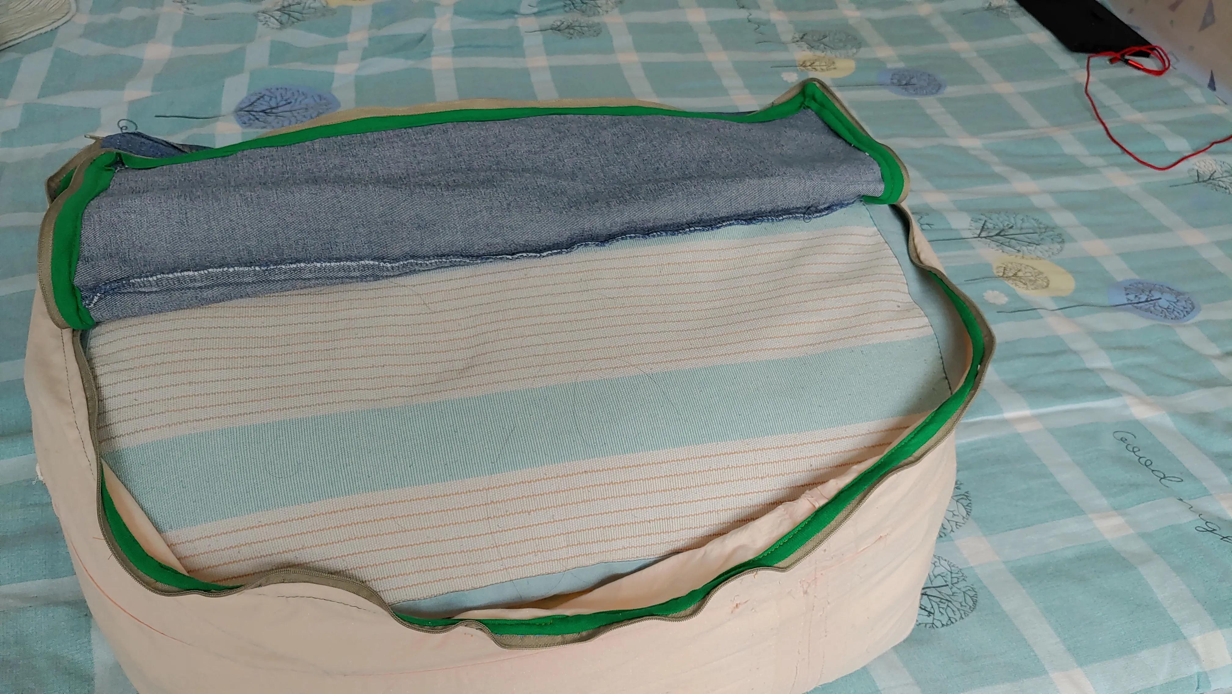 旧裤子改造成收纳箱,旧牛仔裤改造装被子的大包