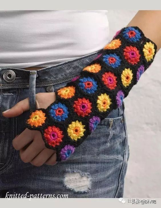 最新手套编织图冬,一线织到底的手套教程