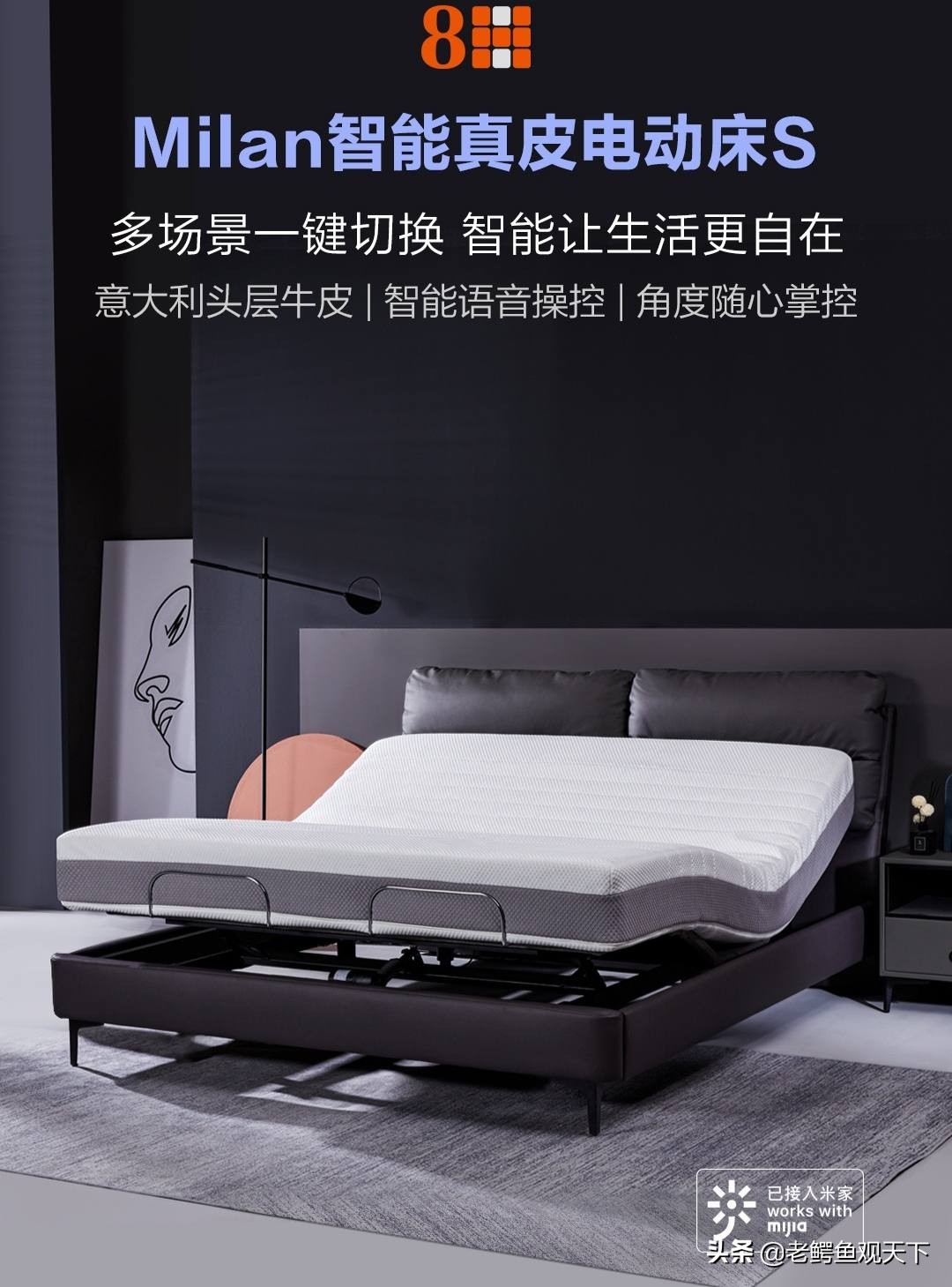 世界上有名的真皮床,8h智能真皮悬浮电动床评测