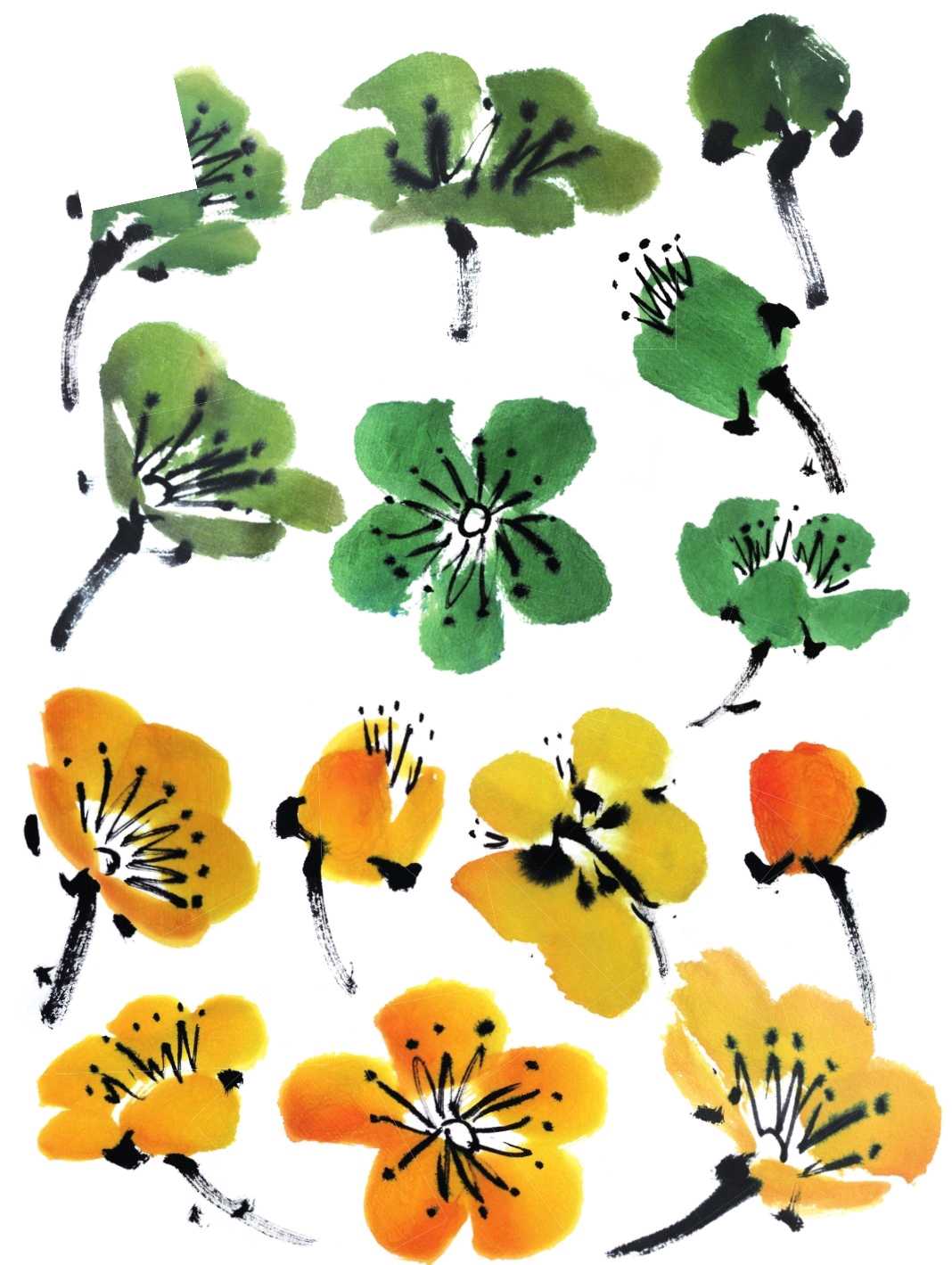 怎么画梅花和梅花树,写意画梅花的画法视频