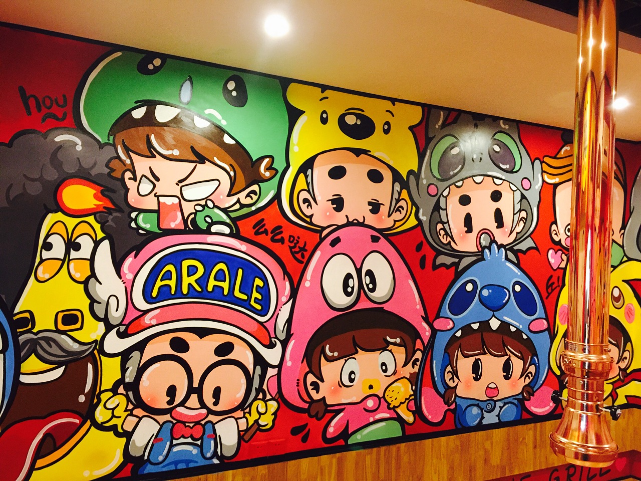 烧烤店国潮壁画图片大全,羊肉火锅店墙绘壁画