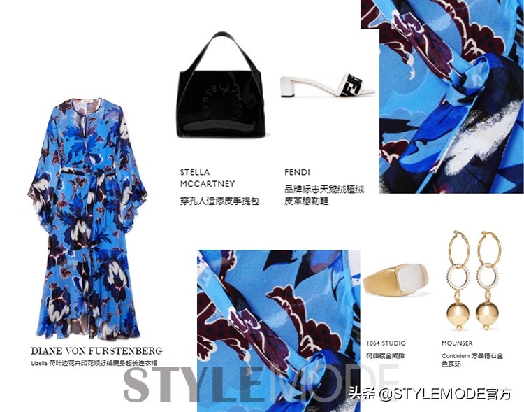 黄色花卉法式风情印花,风情印花潮