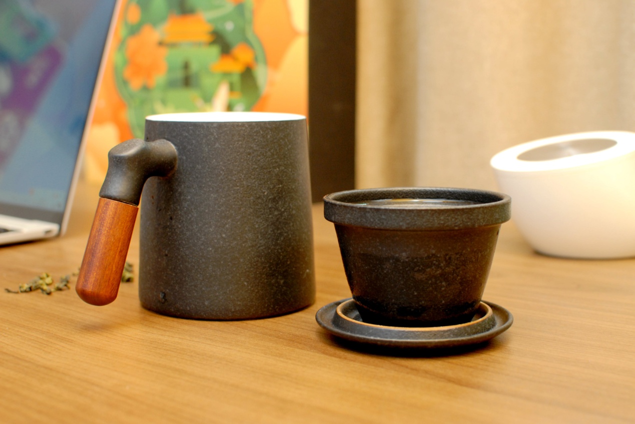 陶瓷泡茶杯茶水分离最新款,茶水分离泡茶杯陶瓷木柄