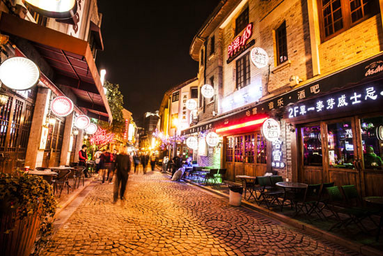 宁波老外滩景点和三江口景色,浙江省宁波市镇海区老外滩