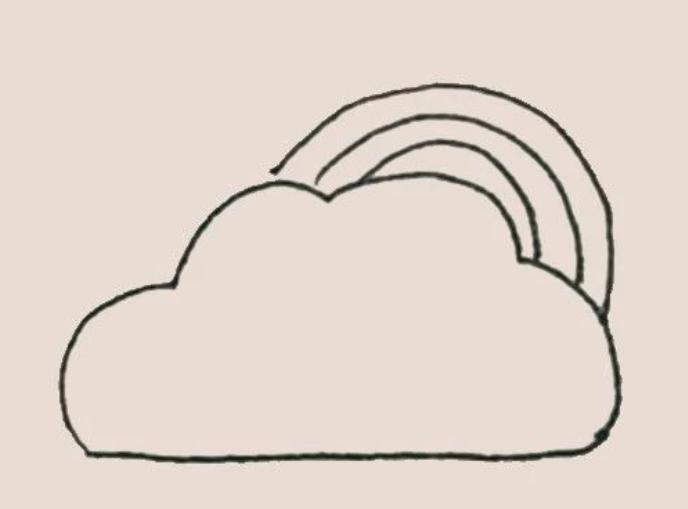 儿童画画教学简单3-5岁天空简笔画,绘画的拱形彩虹怎么画