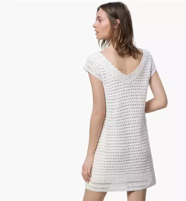 钩针编织女士连衣裙视频图解过程,郁金香钩针连衣裙图案图解