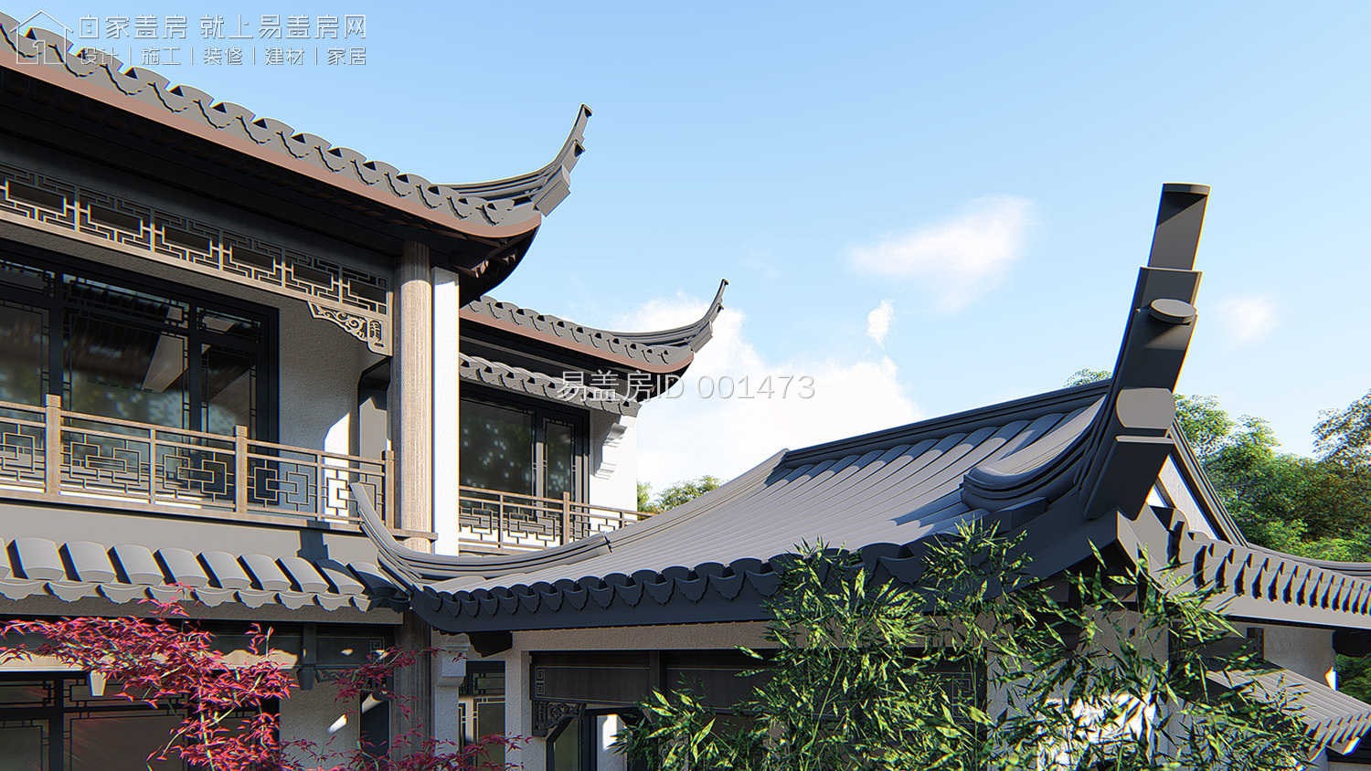 最牛中式四合院设计图及效果图,中式二层四合院永不过时