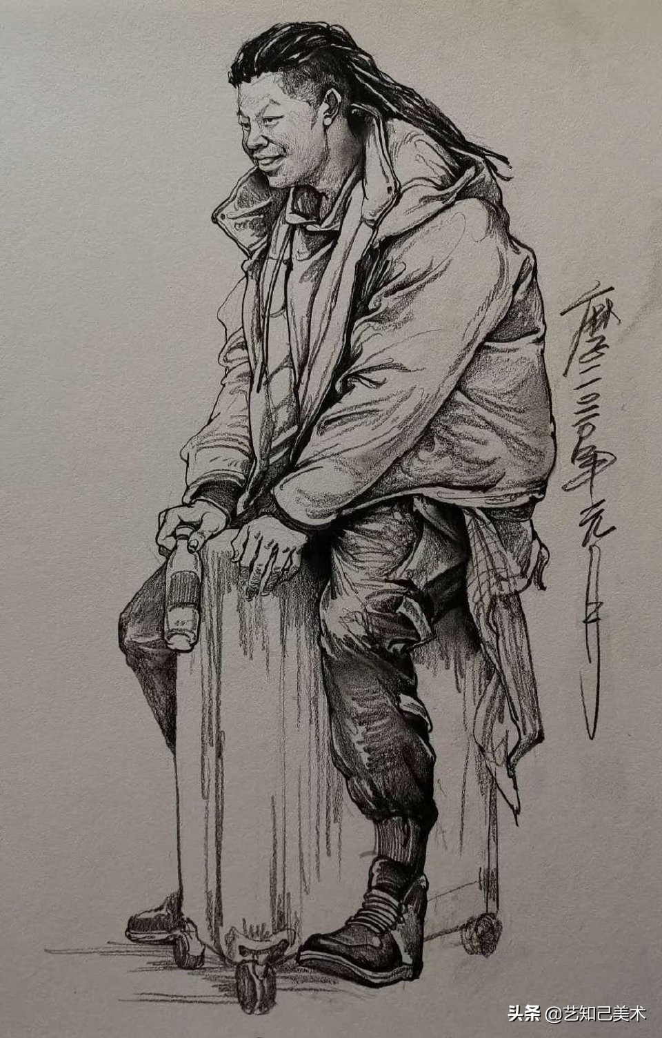 速写人物写生照片坐姿,速写人物老人坐姿范画