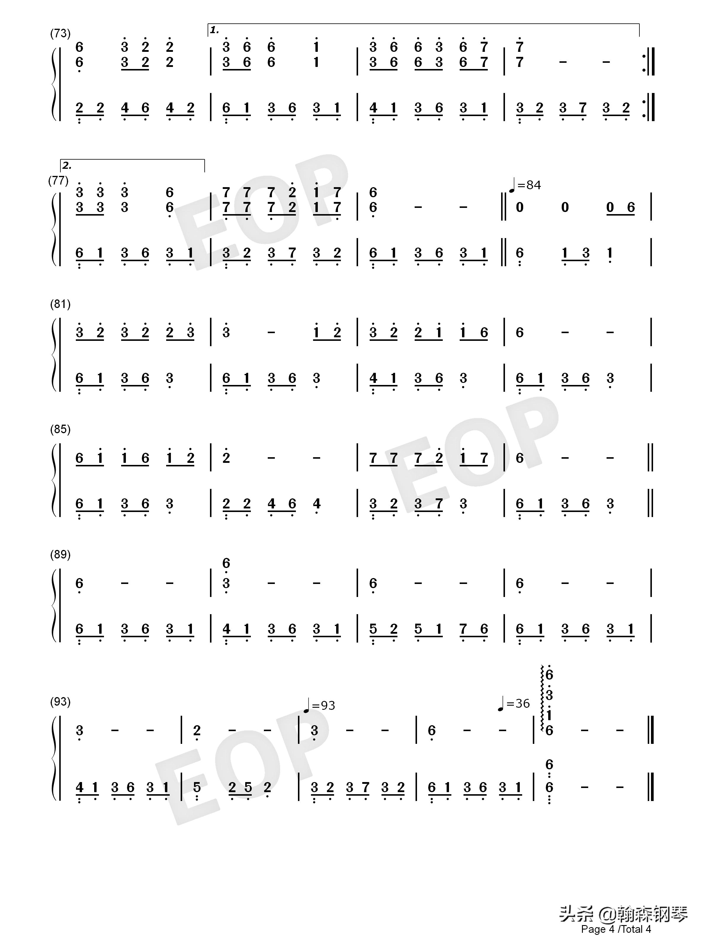 丁香花钢琴谱双手教学,丁香花钢琴简谱左右手完整版